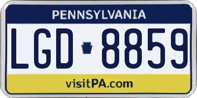 PA license plate LGD8859