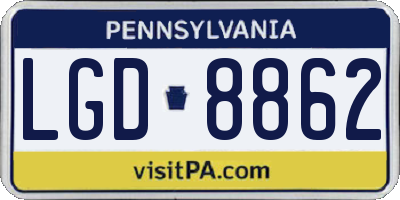 PA license plate LGD8862