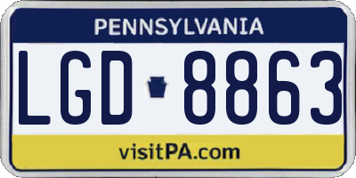 PA license plate LGD8863