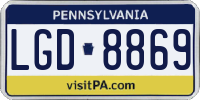 PA license plate LGD8869