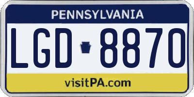 PA license plate LGD8870