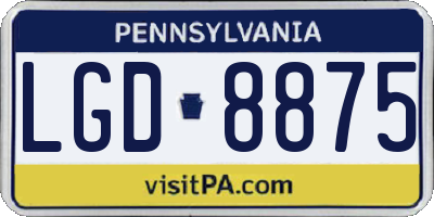 PA license plate LGD8875