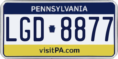 PA license plate LGD8877