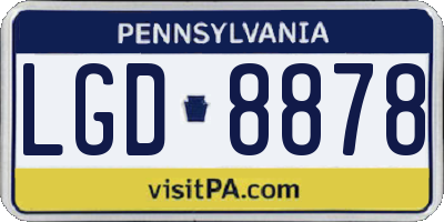 PA license plate LGD8878