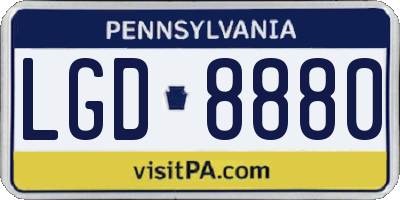 PA license plate LGD8880