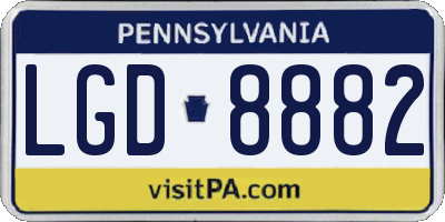 PA license plate LGD8882