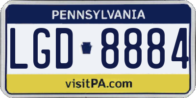 PA license plate LGD8884