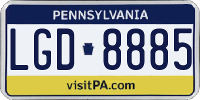 PA license plate LGD8885