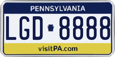 PA license plate LGD8888