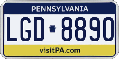 PA license plate LGD8890