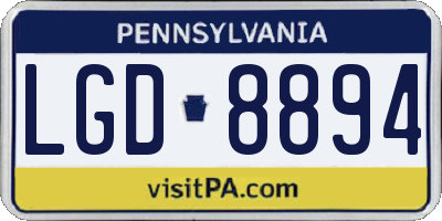 PA license plate LGD8894