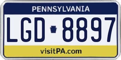 PA license plate LGD8897