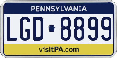 PA license plate LGD8899