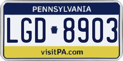 PA license plate LGD8903