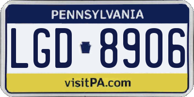 PA license plate LGD8906