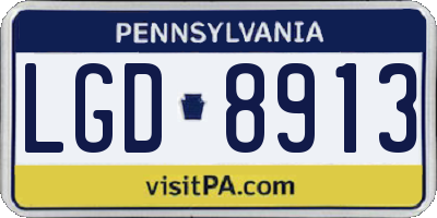 PA license plate LGD8913
