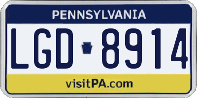 PA license plate LGD8914