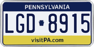 PA license plate LGD8915