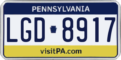PA license plate LGD8917