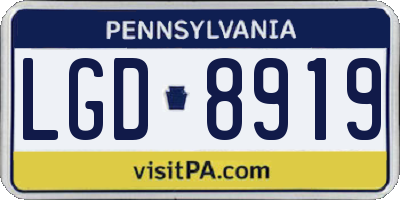 PA license plate LGD8919