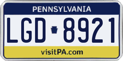 PA license plate LGD8921