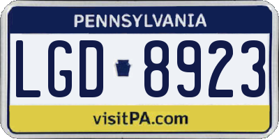 PA license plate LGD8923