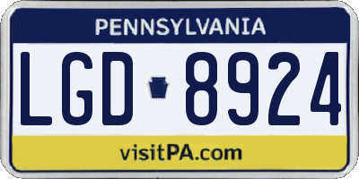 PA license plate LGD8924