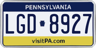 PA license plate LGD8927