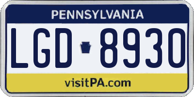 PA license plate LGD8930