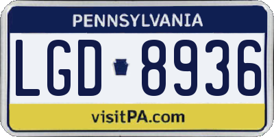PA license plate LGD8936