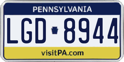 PA license plate LGD8944