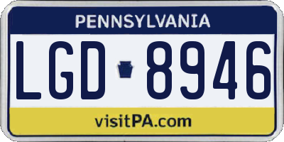 PA license plate LGD8946