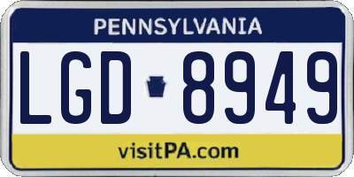 PA license plate LGD8949