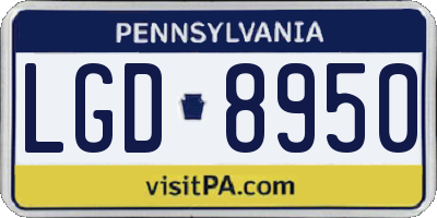 PA license plate LGD8950