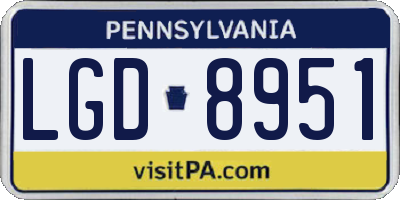 PA license plate LGD8951