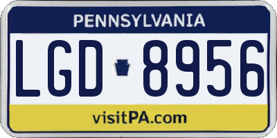 PA license plate LGD8956