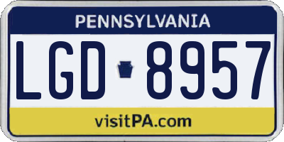 PA license plate LGD8957