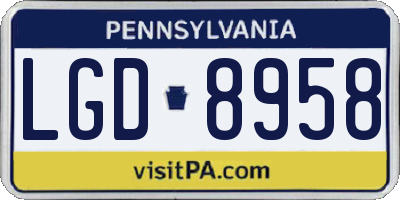 PA license plate LGD8958