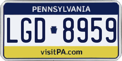 PA license plate LGD8959