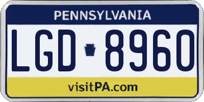 PA license plate LGD8960