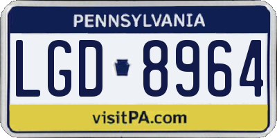 PA license plate LGD8964