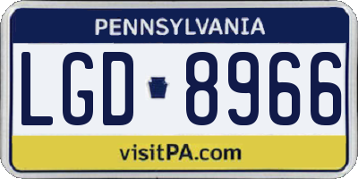 PA license plate LGD8966