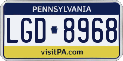 PA license plate LGD8968