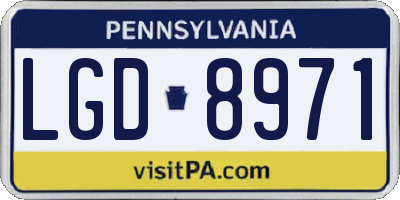 PA license plate LGD8971