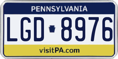 PA license plate LGD8976