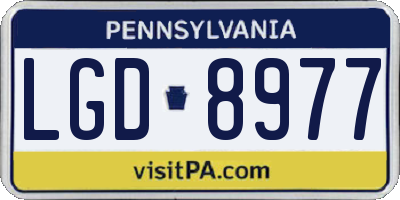 PA license plate LGD8977