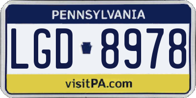 PA license plate LGD8978