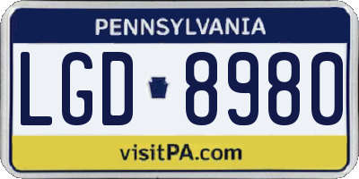 PA license plate LGD8980