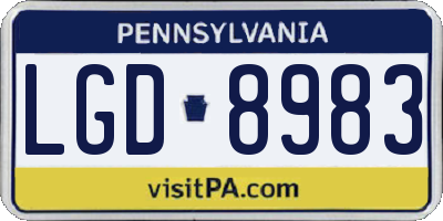 PA license plate LGD8983