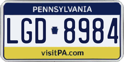 PA license plate LGD8984